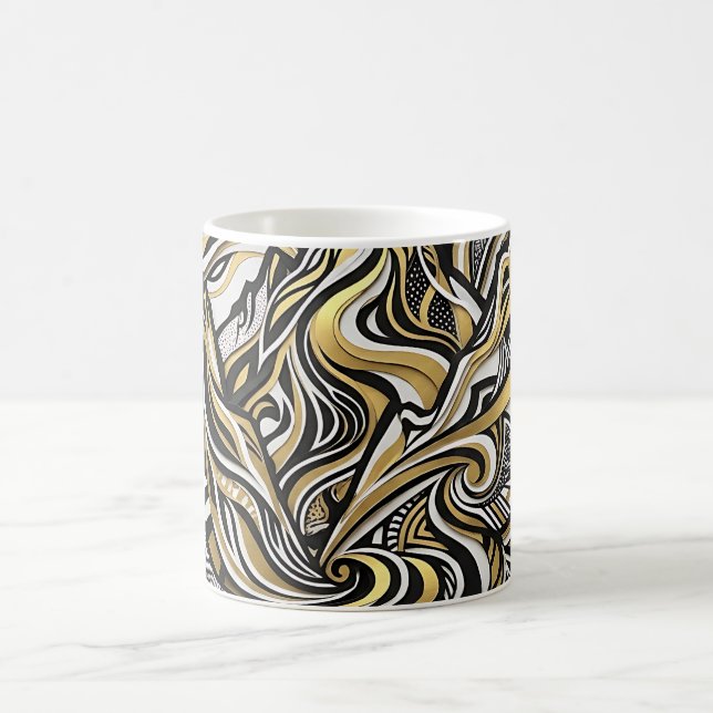 Abstract Mountain Range Gold Coffee Mug (Center)