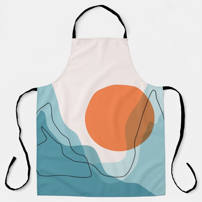 Abstract mountain range landscape, flat scenery ba apron (Front)