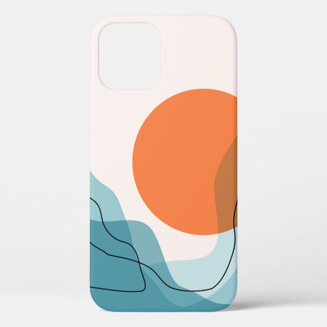 Abstract mountain range landscape, flat scenery ba Case-Mate iPhone case (Back)