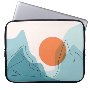 Abstract mountain range landscape, flat scenery ba laptop sleeve