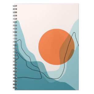 Abstract mountain range landscape, flat scenery ba notebook