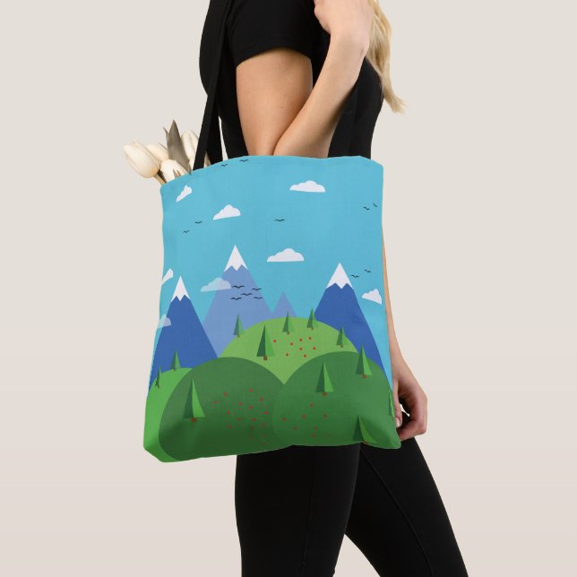 Abstract Mountain Scene Nature Lovers' Tote Bag (Close Up)