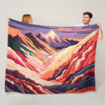 Abstract Mountain Scene Purple Peach Burgundy Fleece Blanket<br><div class="desc">Abstract Mountain Scene Purple Peach Burgundy</div>