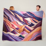 Abstract Mountain Scene Purple Peach Burgundy Fleece Blanket<br><div class="desc">Abstract Mountain Scene Purple Peach Burgundy</div>