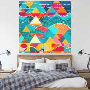 Abstract Mountains and River Canvas Print