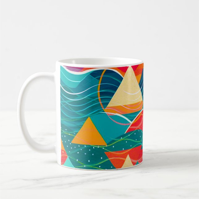 Abstract Mountains and River Coffee Mug (Left)