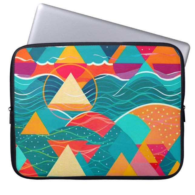 Abstract Mountains and River Laptop Sleeve (Front)