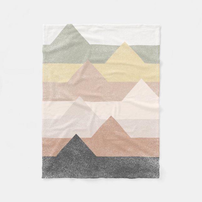 Abstract mountains design fleece blanket (Front)