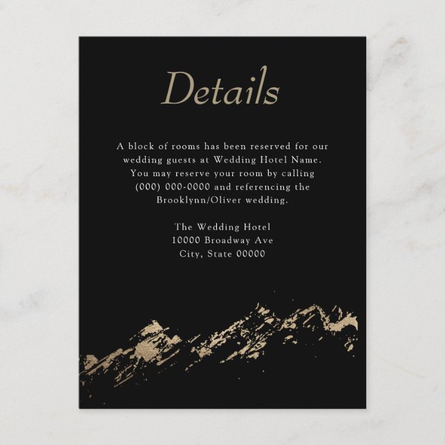 Abstract Mountains Minimal Black Details Enclosure Card (Front)