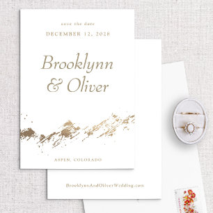 Abstract Mountains Minimal White Save the Date