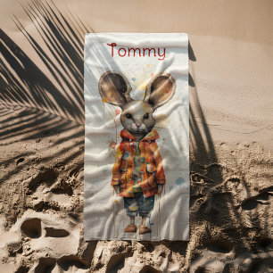 Abstract Mouse Wearing Clothes Beach Towel