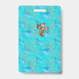 Abstract Moving Butterflies ID Badge