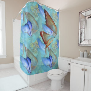 Abstract Moving Butterflies Shower Curtain