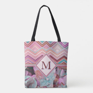 Abstract Multi-Color Zig Zag Stripes Tote Bag