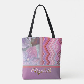 Abstract Multi-Color Zig Zag Stripes Tote Bag
