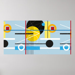 Abstract multi-colored background of geometric obj poster