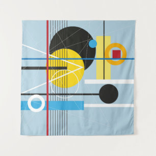 Abstract multi-colored background of geometric obj tapestry