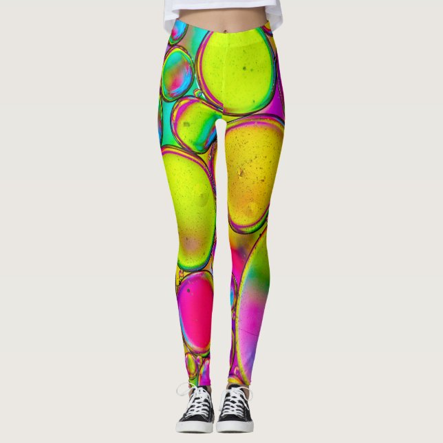 Abstract Multi Colour Splash Design Leggings (Front)