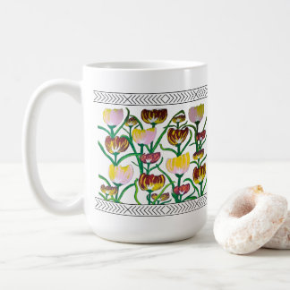 Abstract Multi-Colour Tulips Coffee Mug
