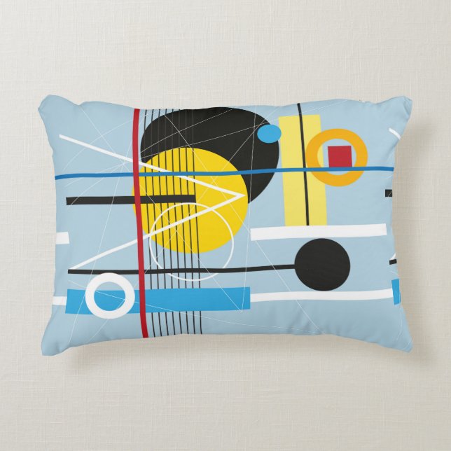 Abstract multi-coloured background of geometric ob decorative cushion (Front)