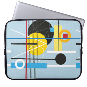 Abstract multi-coloured background of geometric ob laptop sleeve