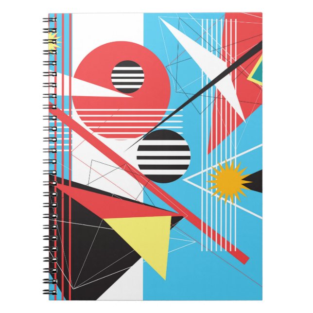 Abstract multi-coloured background of geometric ob notebook (Front)