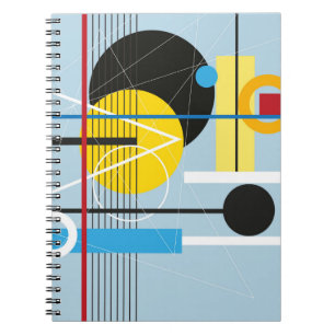 Abstract multi-coloured background of geometric ob notebook