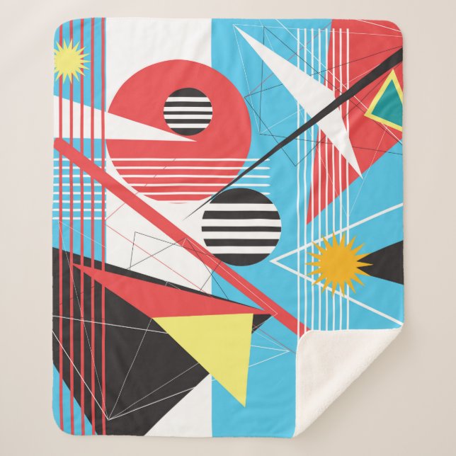 Abstract multi-coloured background of geometric ob sherpa blanket (Front)