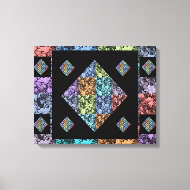 Abstract Multi-Coloured Floral Canvas Art (20 X 16 (Front)