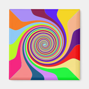 Abstract Multi-coloured Swirl Magnet