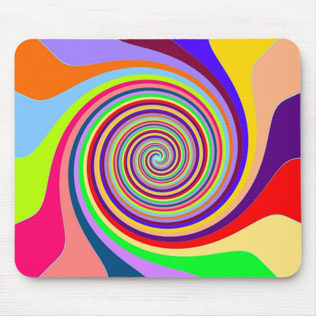 Abstract Multi-coloured Swirl Mouse Pad (Front)