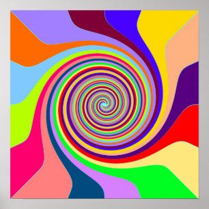 Abstract Multi-coloured Swirl Poster