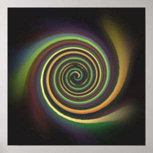Abstract Multi-coloured Swirl Poster