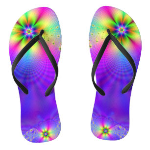 Abstract multi flower fantasy jandals