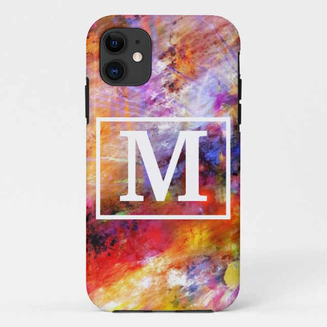 Abstract Multicolor Art Monogram Case-Mate iPhone Case (Back)