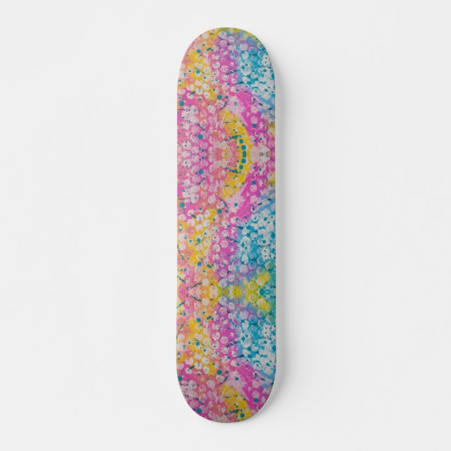 Abstract Multicolor Design Skateboard (Front)
