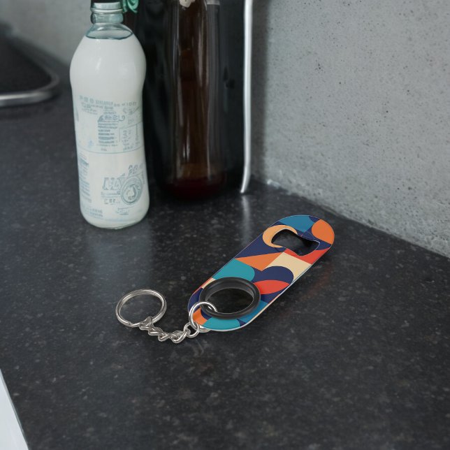 Abstract Multicolor Geometric Shapes Pattern (Bottle Openers)