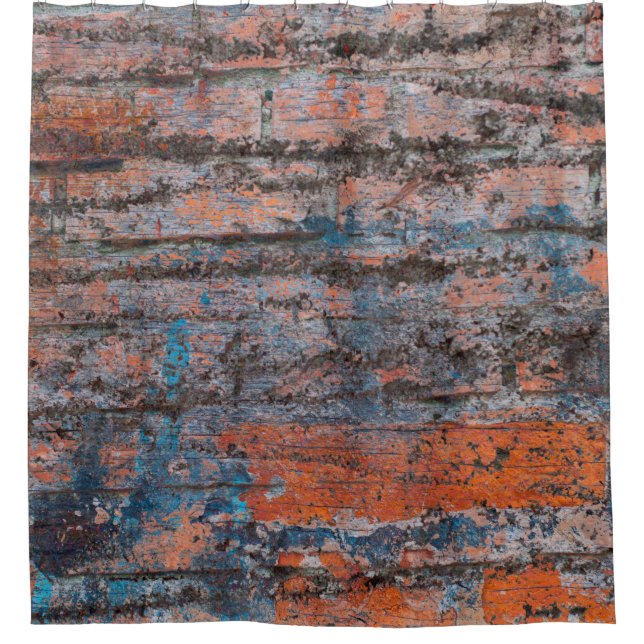 Abstract multicolor grunge background with abstrac shower curtain (Front)