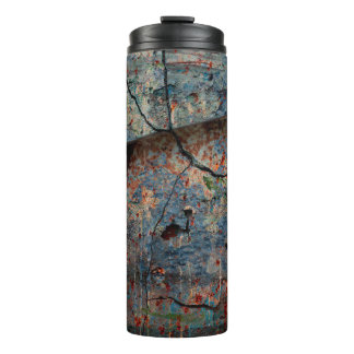 Abstract multicolor grunge background with abstrac thermal tumbler