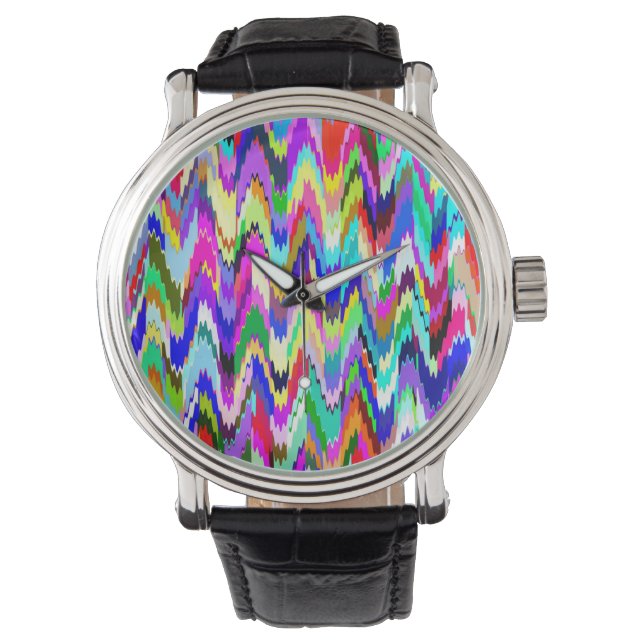 Abstract Multicolor Mosaic Pattern Watch (Front)