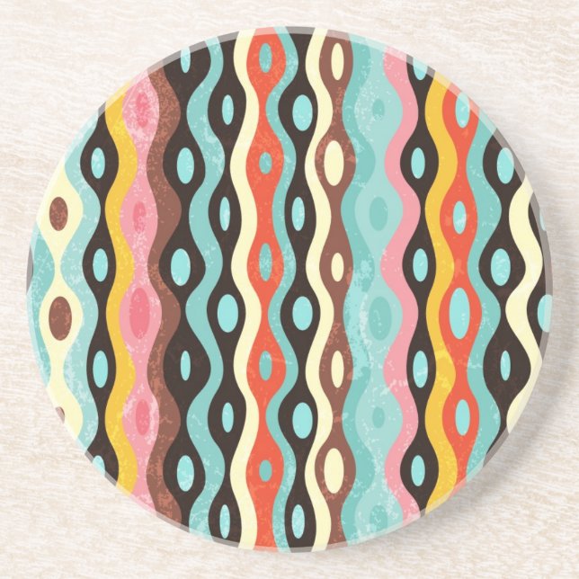 Abstract multicolor pattern coaster (Front)