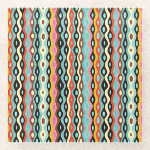 Abstract multicolor pattern glass coaster