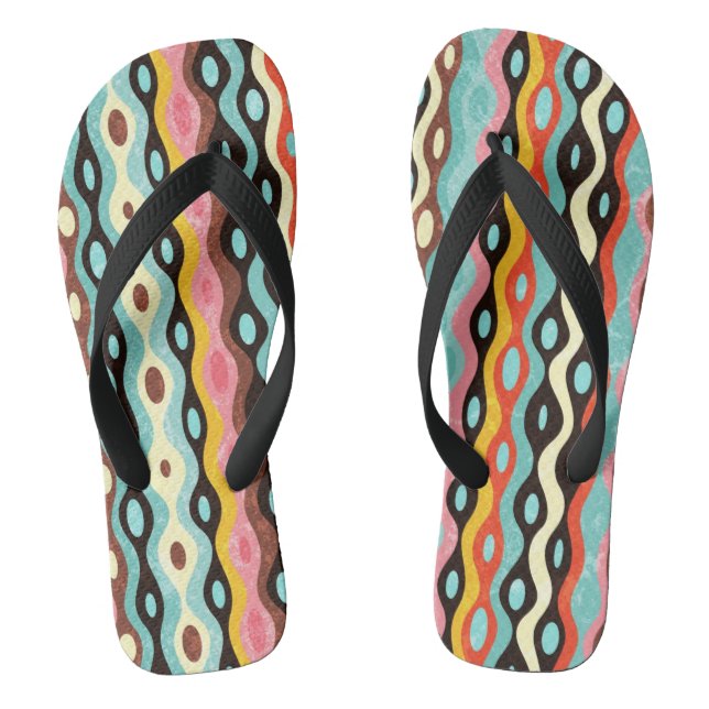 Abstract multicolor pattern jandals (Footbed)