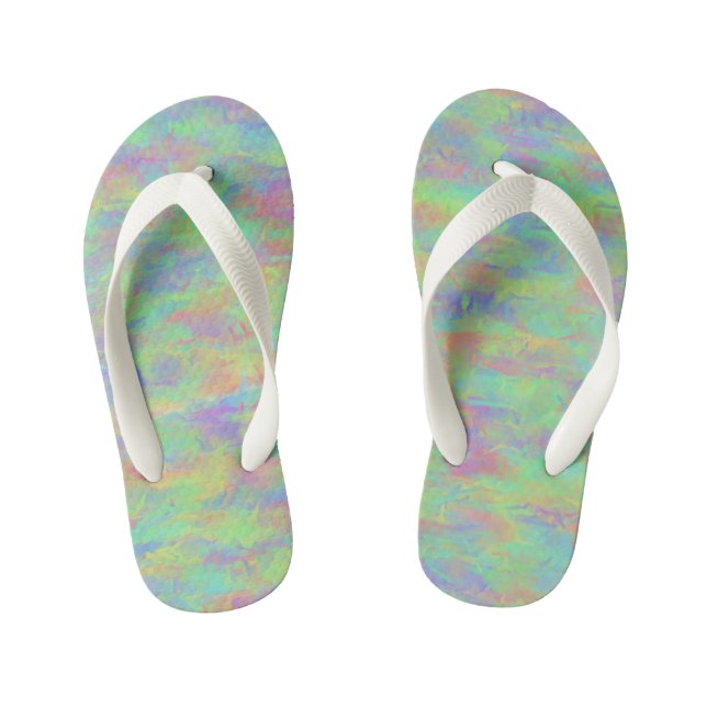 Abstract Multicolor Pattern Kid's Jandals (Footbed)