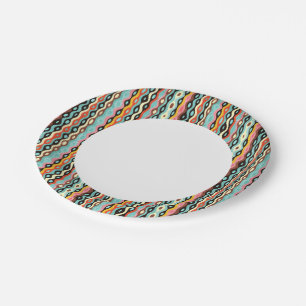 Abstract multicolor pattern paper plate