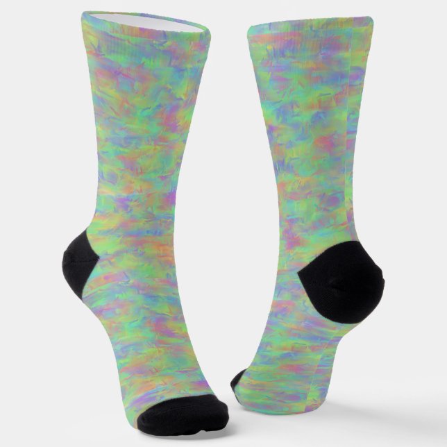 Abstract Multicolor Pattern Socks (Angled)