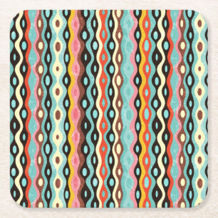 Abstract multicolor pattern square paper coaster
