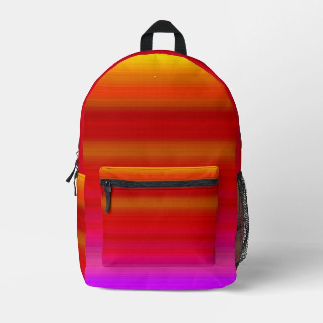 Abstract Multicolor Stripes Backpack (Front)