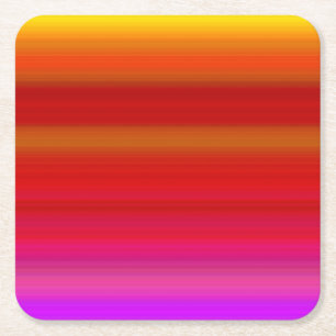 Abstract Multicolor Stripes Square Paper Coaster