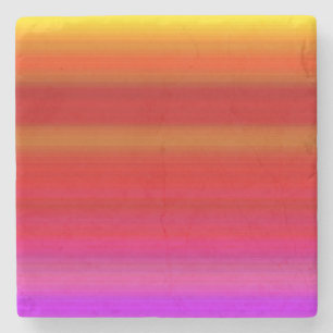 Abstract Multicolor Stripes Stone Coaster